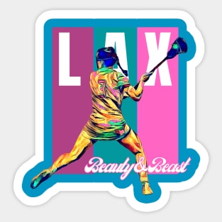 Lacrosse Beauty and Beast, Girls LAX Sticker